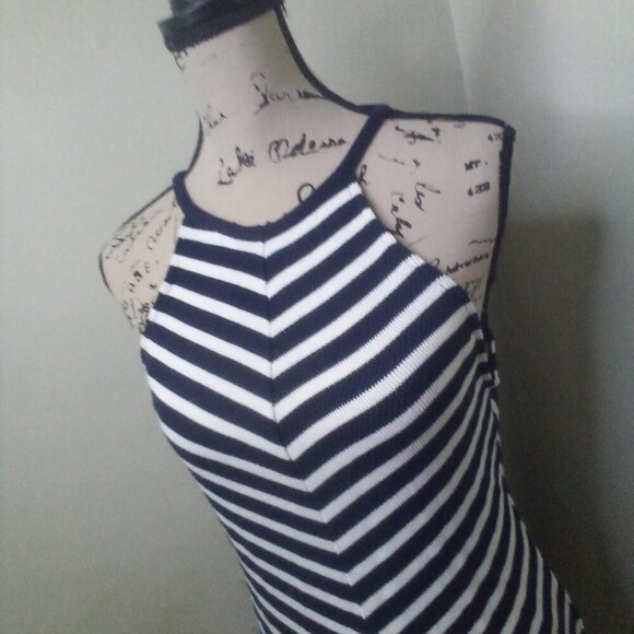 Maeve Anthropologie Shirt XS Sleeveless Straps Stripe Blue White - Picture 7 of 15